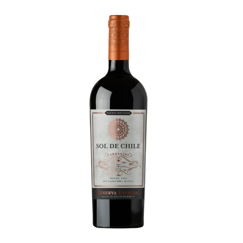Wino Sol De Chile Reserva Carmenere Pisco Barrel 13% czerwone wytrawne 750 ml