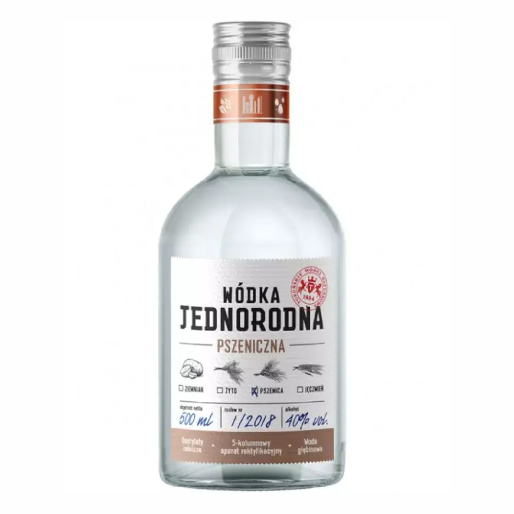 Wódka Jednorodna Pszeniczna 40% 500 ml