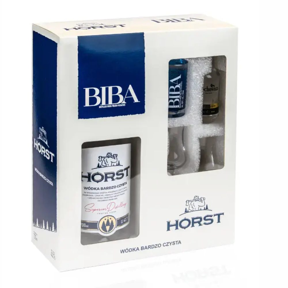 Wódka Horst + 2 miniaturki + 2 kieliszki 40% 700 ml