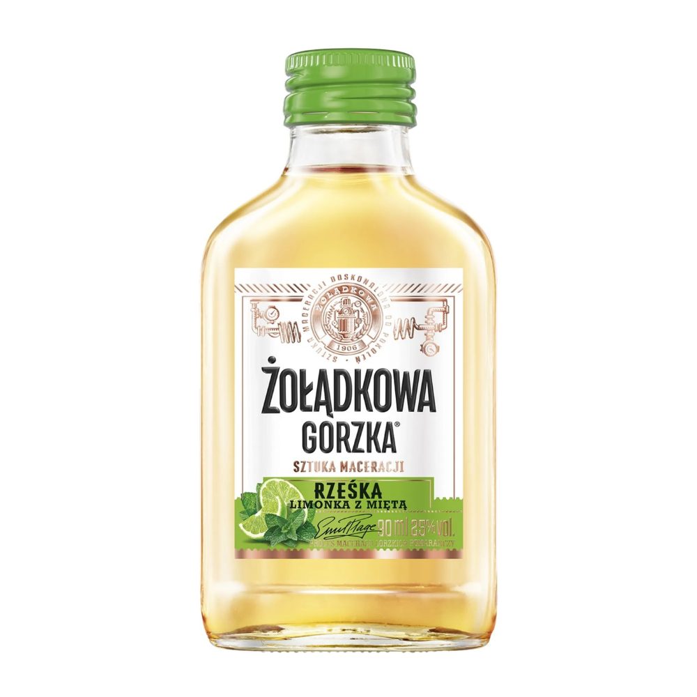 Żołądkowa Gorzka Rześka Limonka z mietą  25% 90 ml