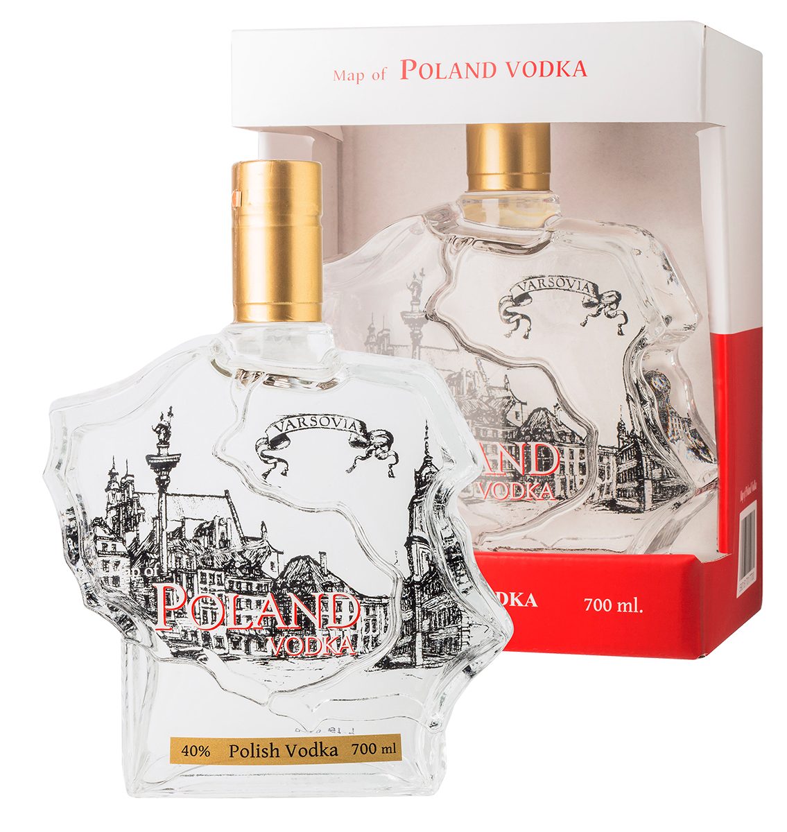 Wódka Poland Mapa Warszawa 40% 700 ml