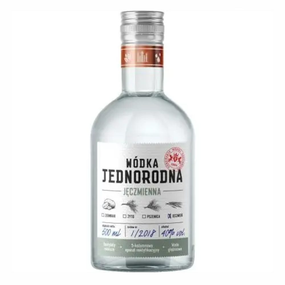 Wódka Jednorodna Jęczmienna 40% 500 ml